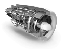 Jet engine cutaway